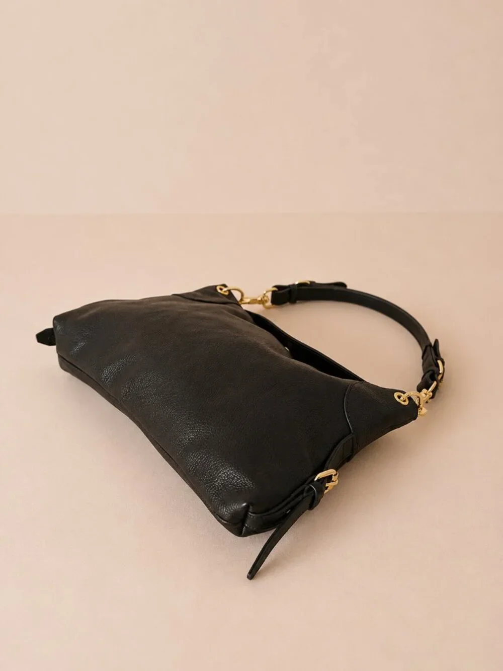 Italian Leather Slouchy Hobo Purse, East West Crossbody Handbag Made in Italy